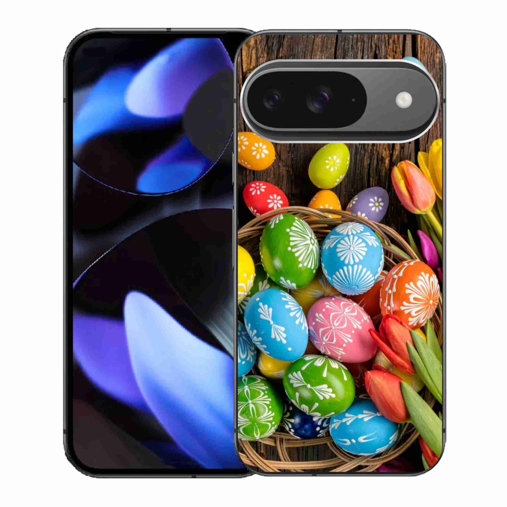 Gelový kryt mmCase na Google Pixel 9/9 Pro - velikonoční vajíčka