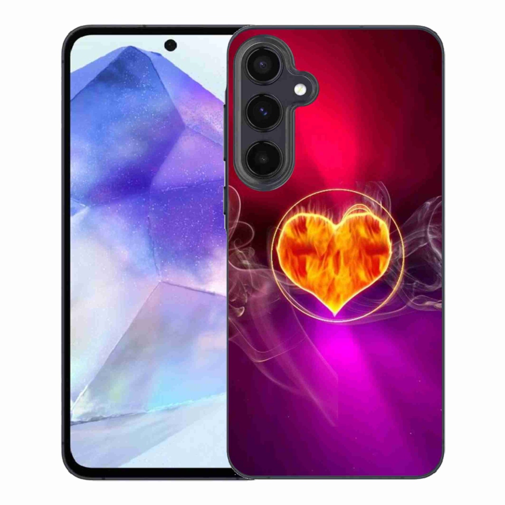 Gelový kryt mmCase na Samsung Galaxy A55 5G - ohnivé srdce