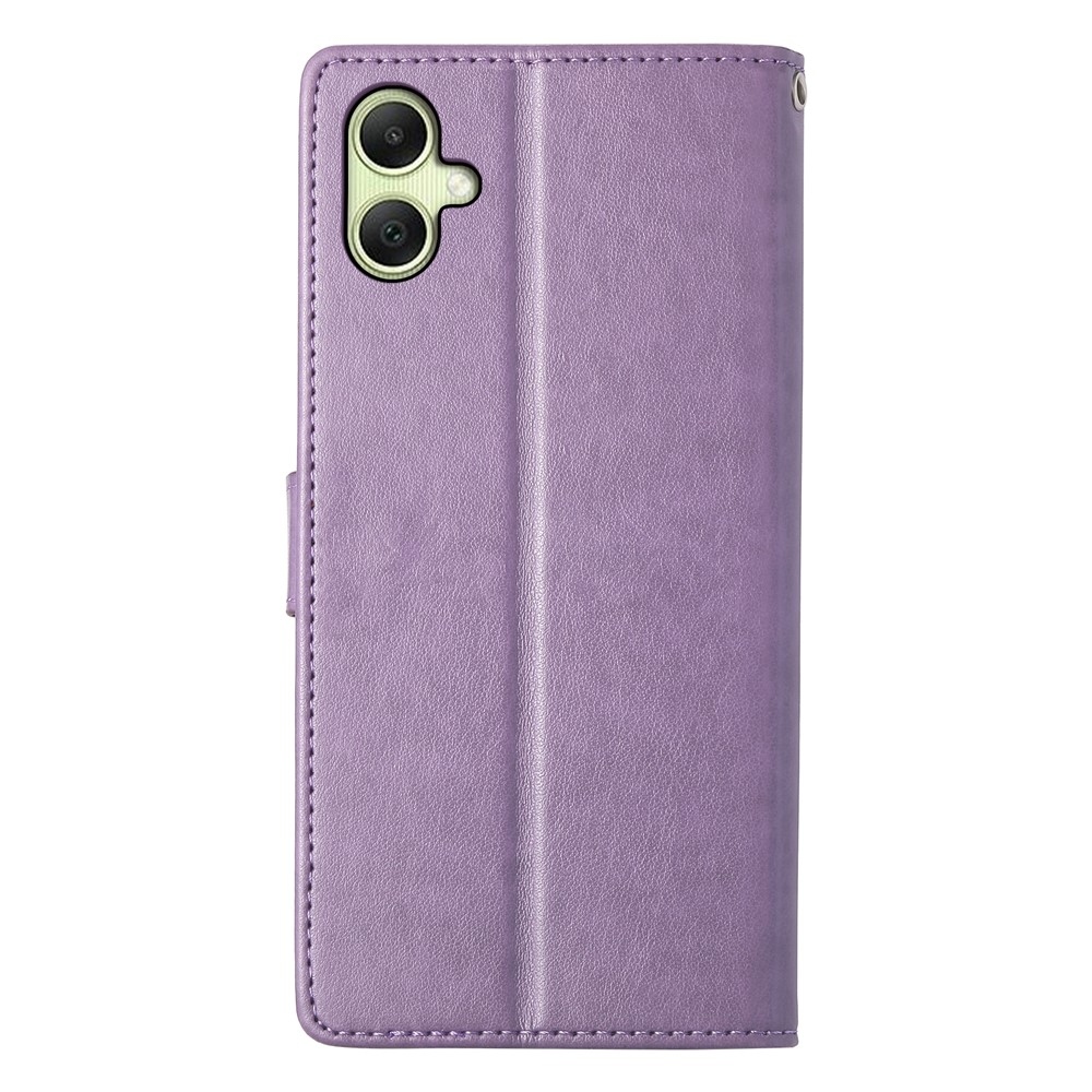 Flowery knížkové pouzdro na Samsung Galaxy A07 4G - fialové