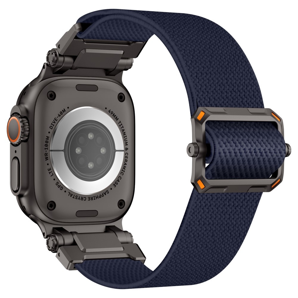 Metal nylonový řemínek na Apple Watch Ultra/Ultra 2 49mm/SE/SE 2022/2023 44mm/10 46mm/9/8/7 45mm/6/5/4 44mm/3/2/1 42 mm - modrý