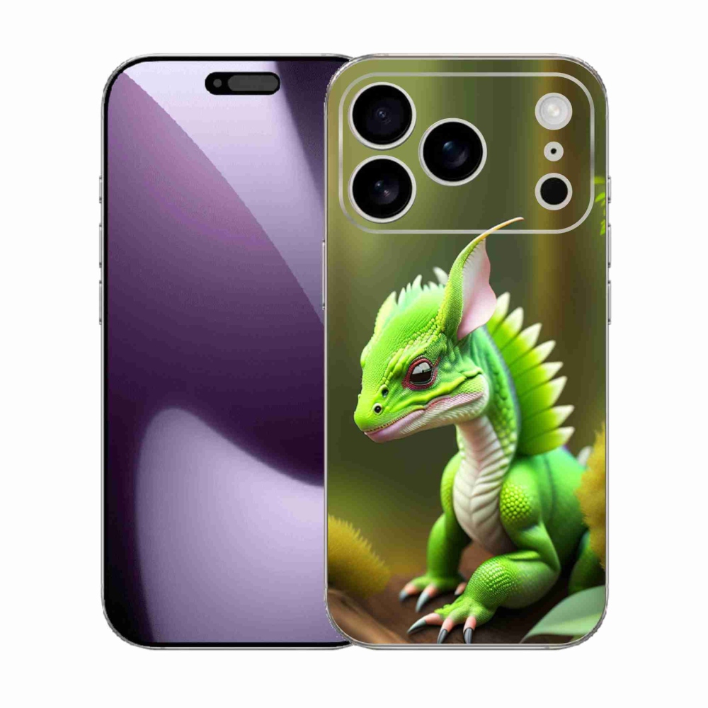 Gelový kryt mmCase na iPhone 17 Pro - zelený dráček