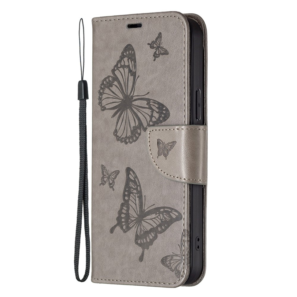 Butterfly knížkové pouzdro na Samsung Galaxy S24 - šedé