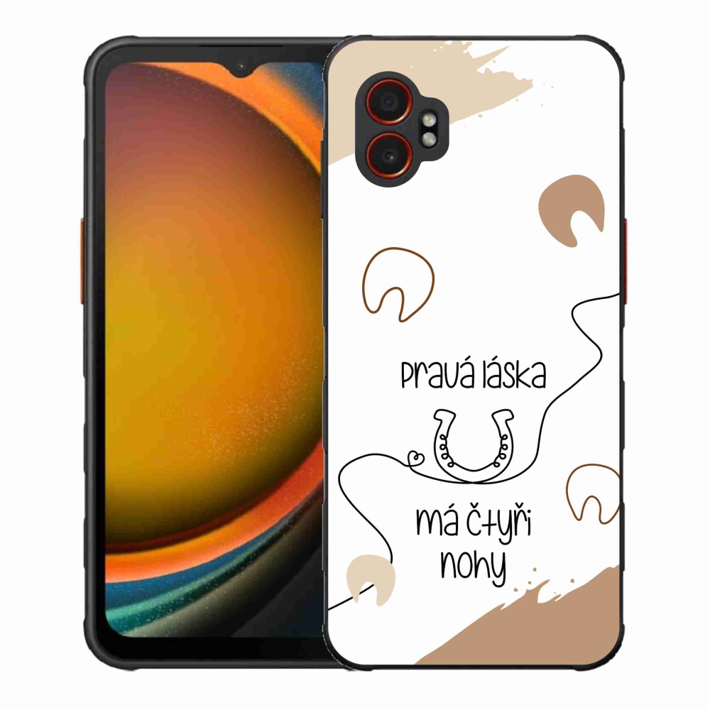 Gelový kryt mmCase na Samsung Galaxy Xcover 7 Pro - koňský motiv bílé pozadí