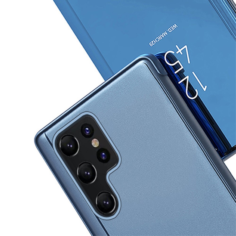 Clear zavírací kryt s matným předkem na Samsung Galaxy S24 Ultra - modrý