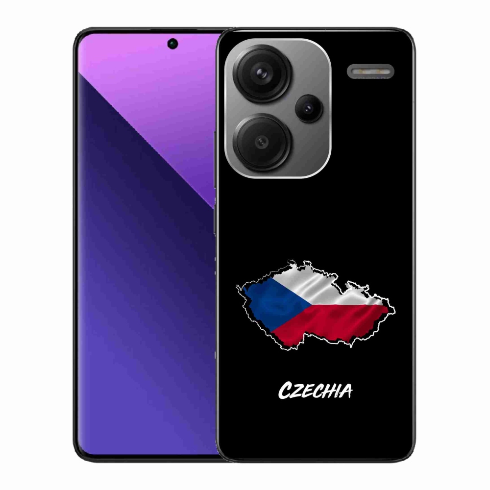 Gelový kryt mmCase na Xiaomi Redmi Note 13 Pro+ 5G - Czechia černé pozadí