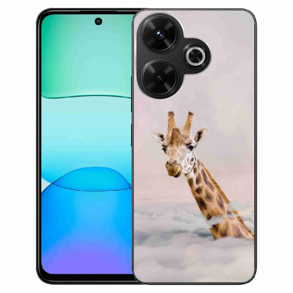 Gelový kryt mmCase na Xiaomi Redmi 13 4G/Poco M6 4G - žirafa v oblacích