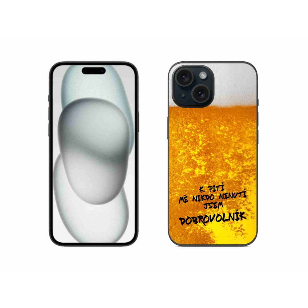 Gelový kryt mmCase na iPhone 15 - pivní motiv 4