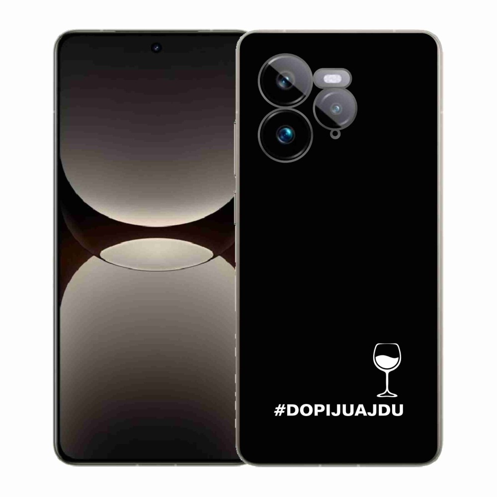 Gelový kryt mmCase na Realme GT 7 Pro 5G - vinný motiv černé pozadí