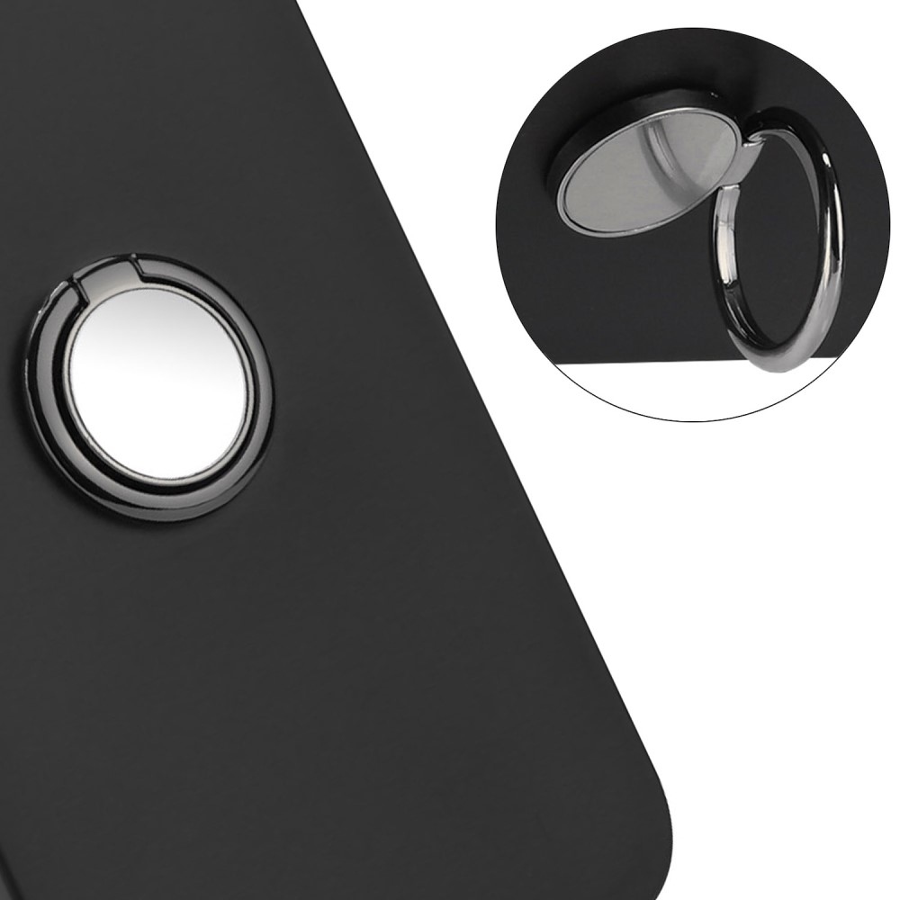 Matný gelový obal s kroužkem na prst na Samsung Galaxy M15 5G - černý
