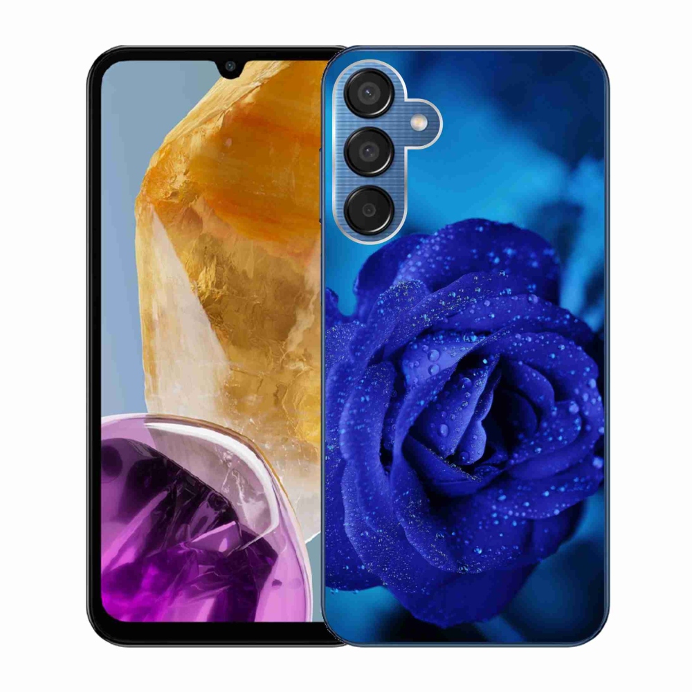 Gelový obal mmCase na Samsung Galaxy M15 5G - modrá růže