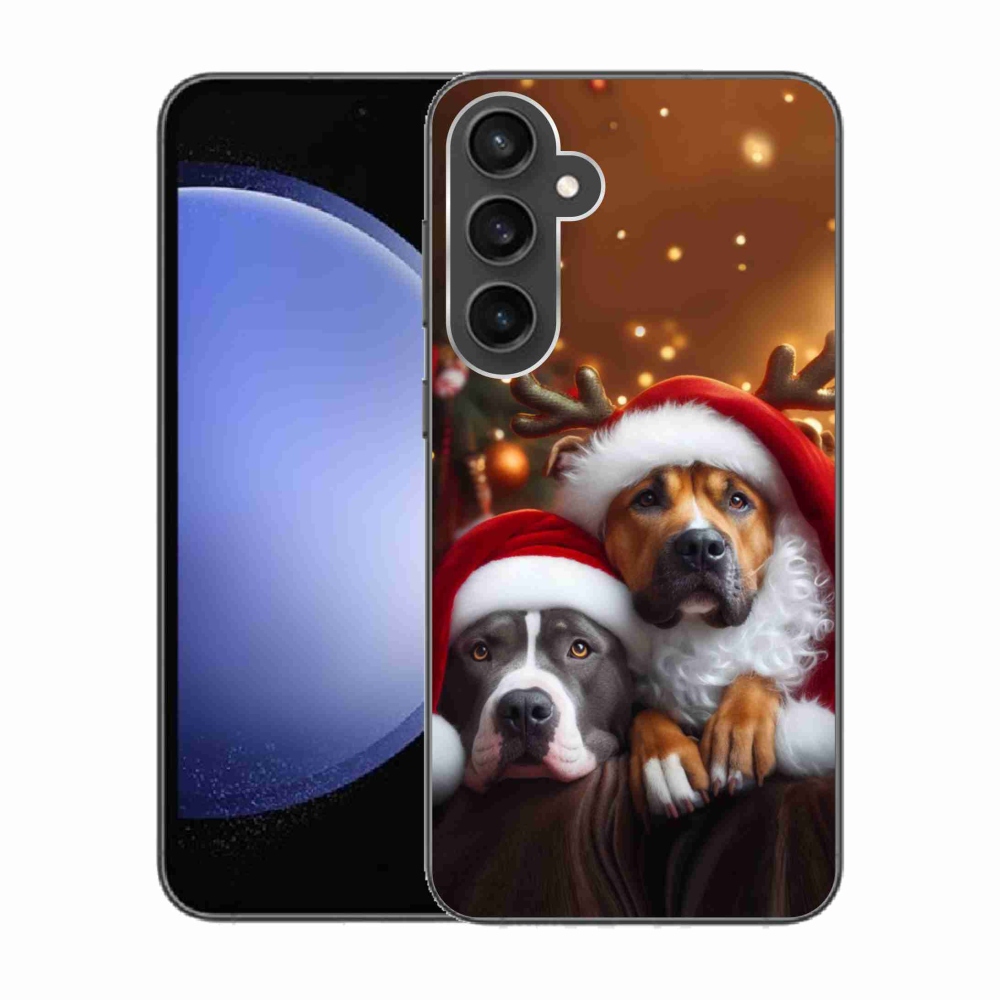 Gelový kryt mmCase na Samsung Galaxy S23 FE - vánoční psi