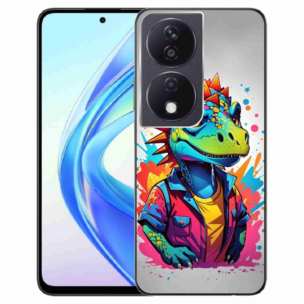 Gelový kryt mmCase na Honor X7b/Honor 90 Smart - barevný dinosaurus