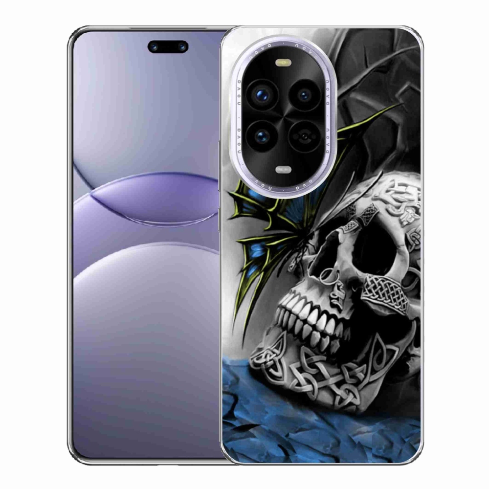 Gelový kryt mmCase na Huawei Nova 13 Pro 5G - motýl a lebka