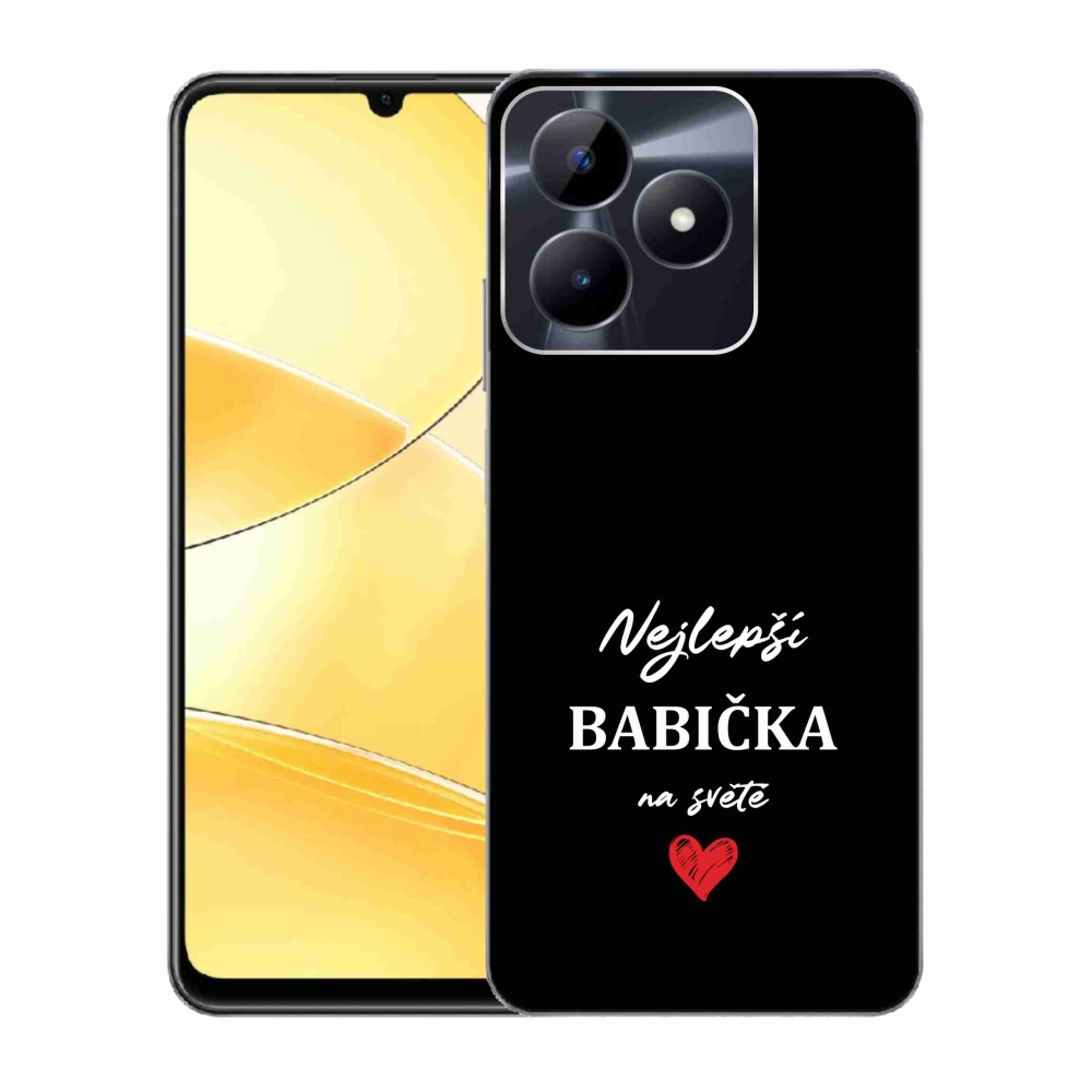Gelový kryt mmCase na Realme C51/C53 - nejlepší babička 1 černé pozadí