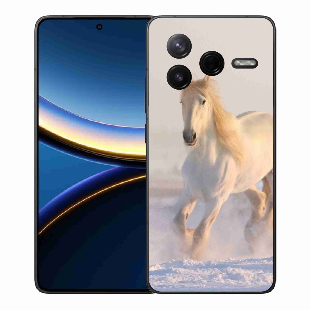 Gelový kryt mmCase na Xiaomi Poco F7 Pro - kůň ve sněhu