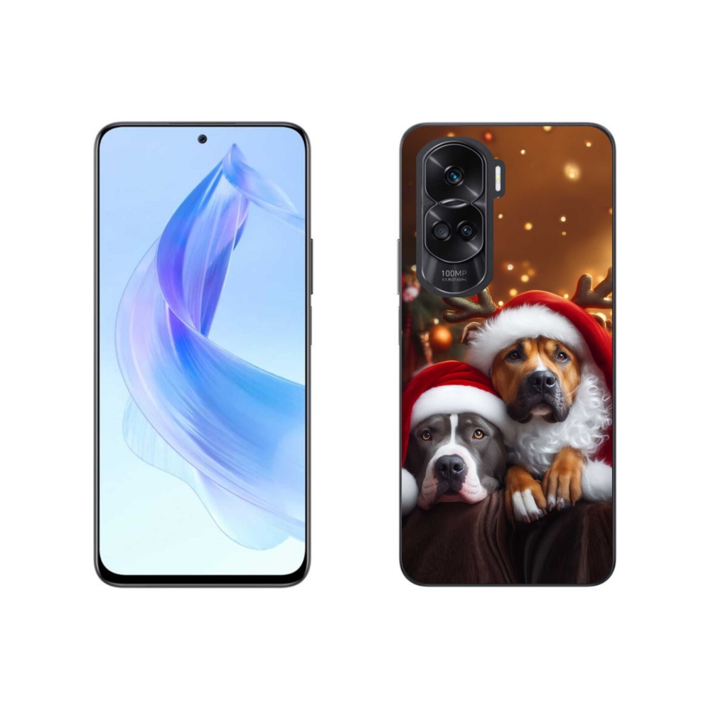Gelový kryt mmCase na Honor 90 Lite - vánoční psi