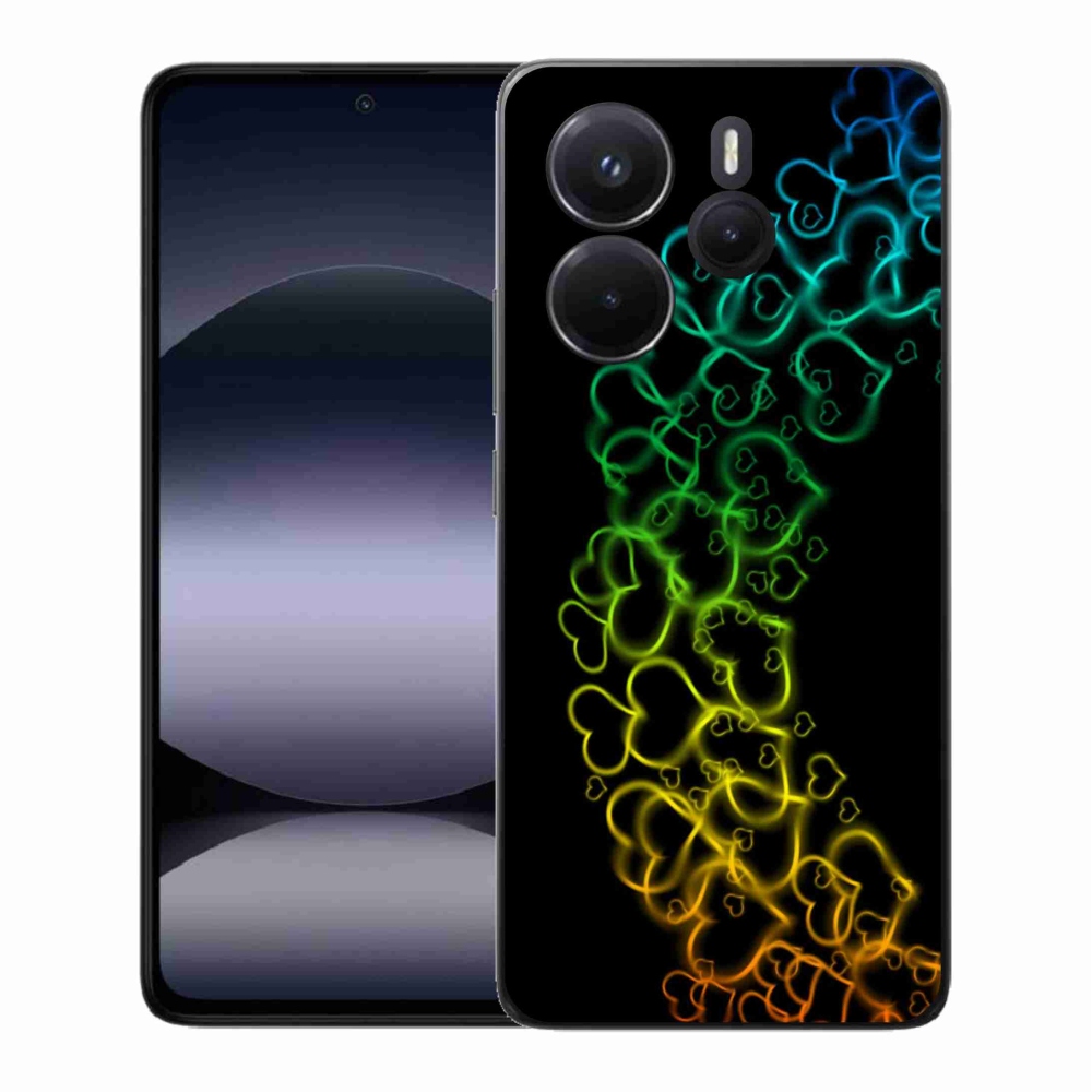 Gelový kryt mmCase na Xiaomi Redmi Note 14 - barevná srdíčka
