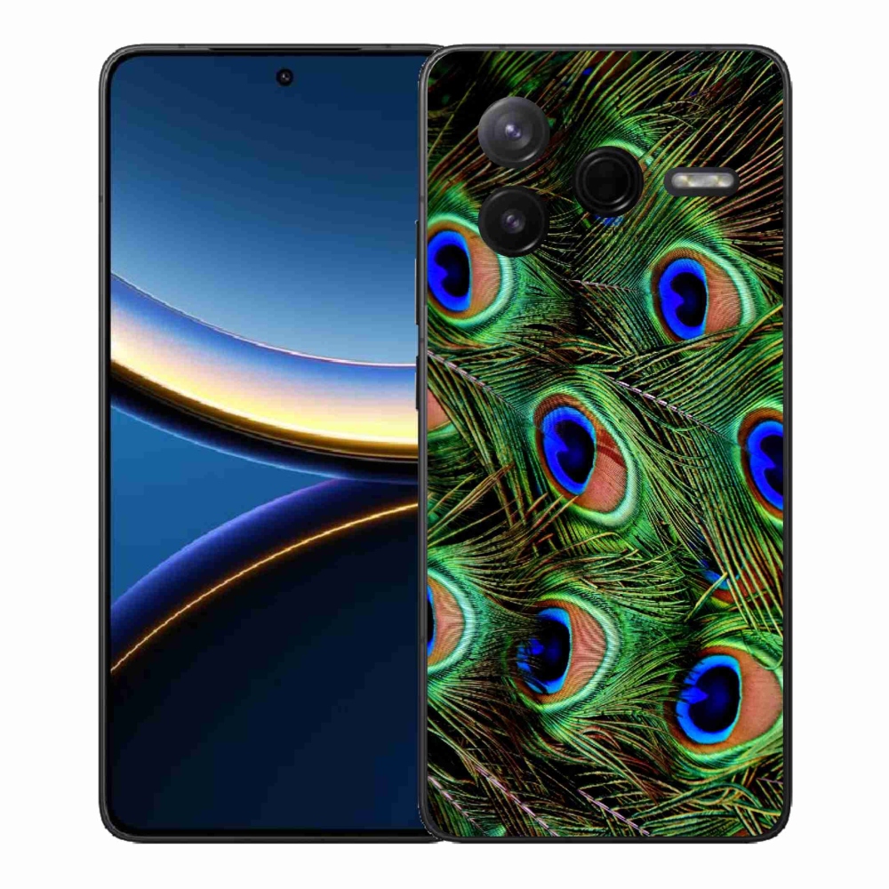 Gelový kryt mmCase na Xiaomi Poco F7 Pro - paví peří
