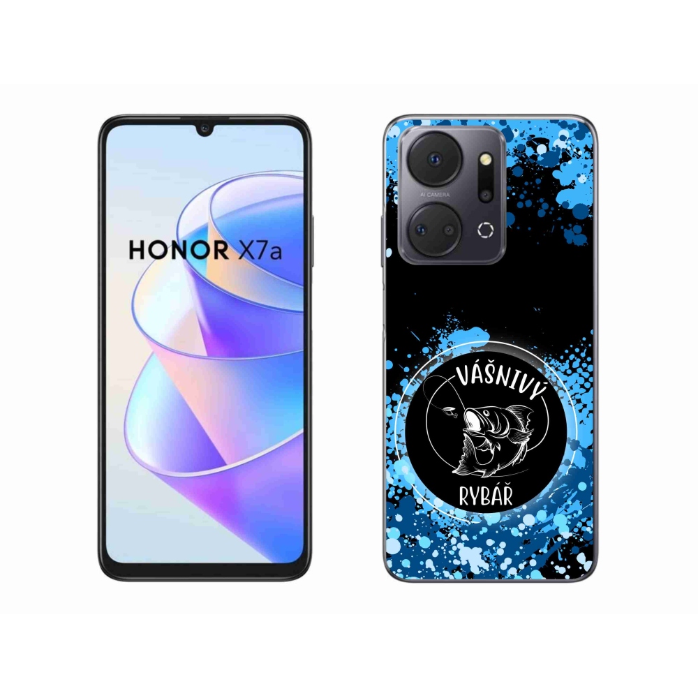 Gelový kryt mmCase na Honor X7a - vášnivý rybář černé pozadí
