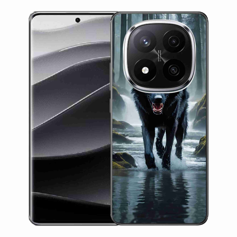 Gelový kryt mmCase na Xiaomi Redmi Note 14 Pro+ 5G - černý vlk