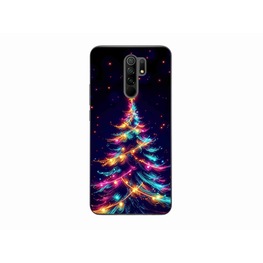 Gelový kryt mmCase na Xiaomi Redmi 9 - neonový vánoční stromek