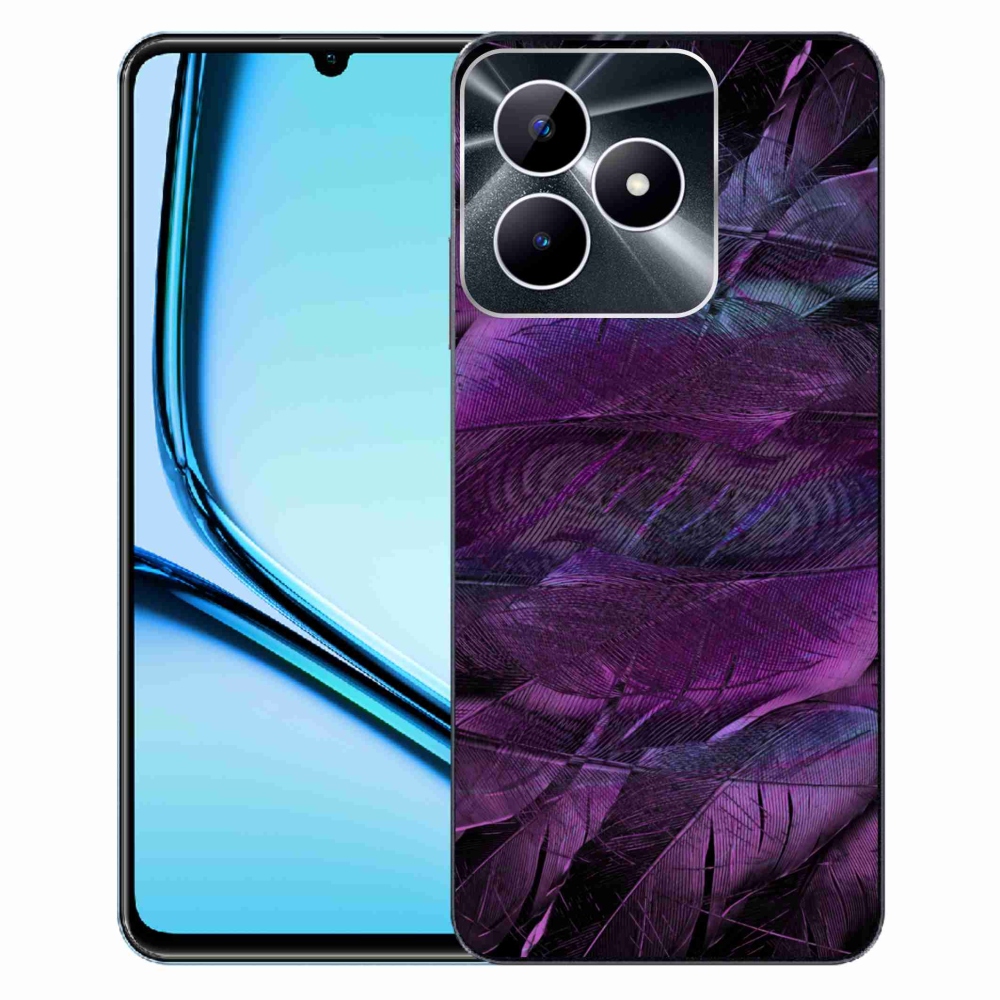 Gelový kryt mmCase na Realme Note 50 - fialová pírka