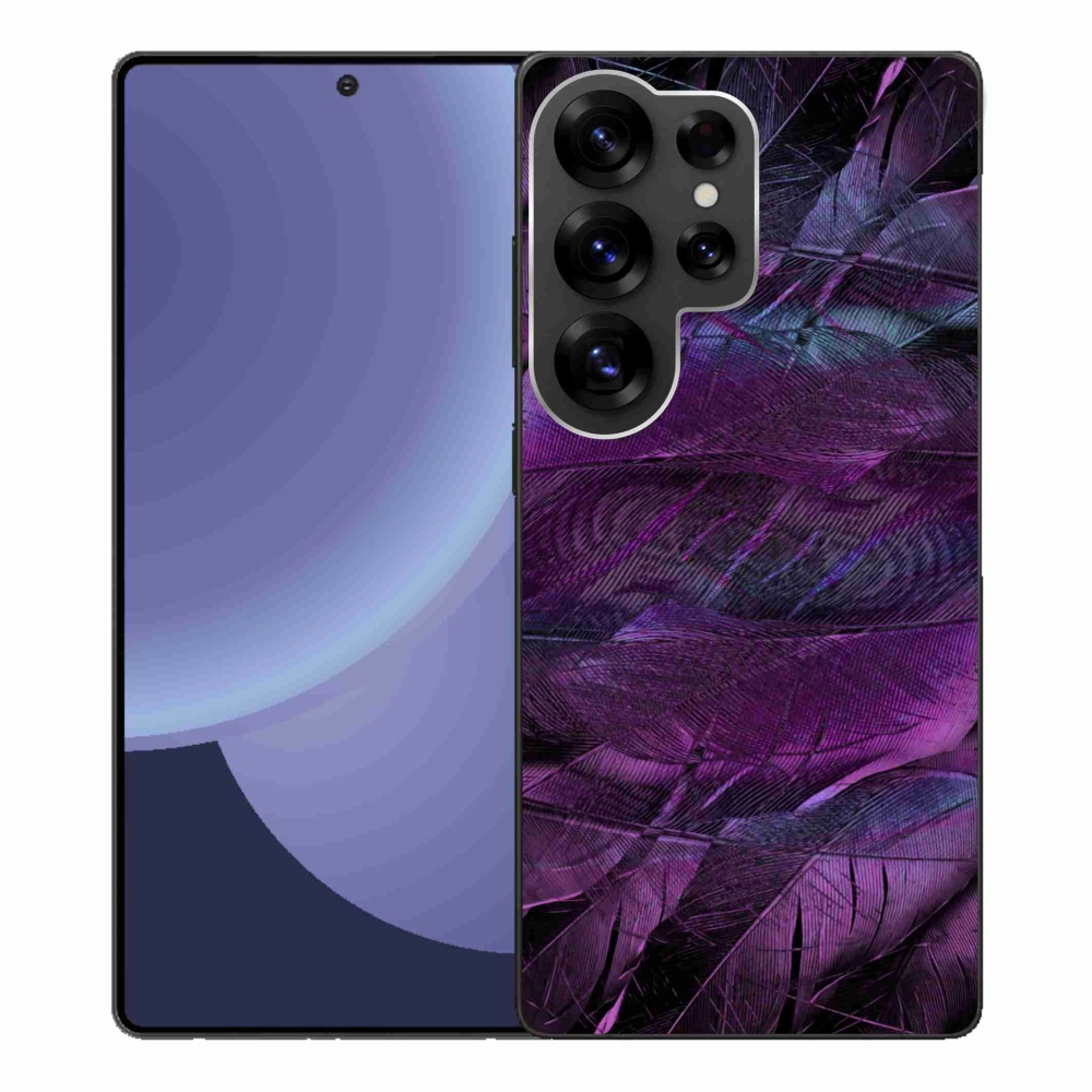 Gelový kryt mmCase na Samsung Galaxy S25 Ultra - fialová pírka