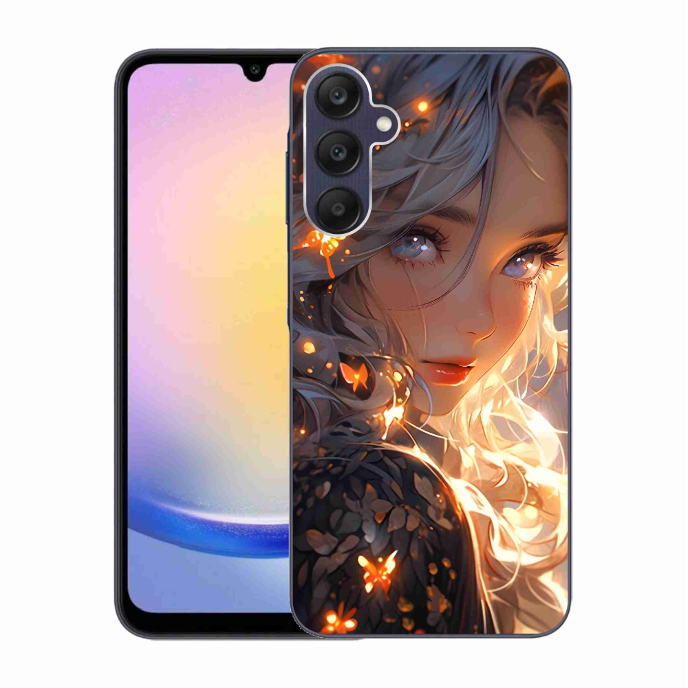 Gelový kryt mmCase na Samsung Galaxy A25 5G - dívka a motýli