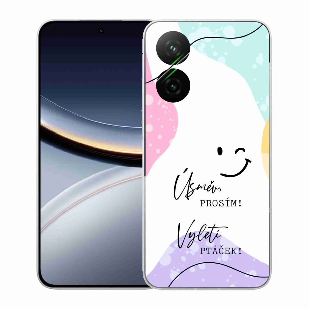 Gelový kryt mmCase na Xiaomi Poco F7 5G - vtipný text 4 bílé pozadí