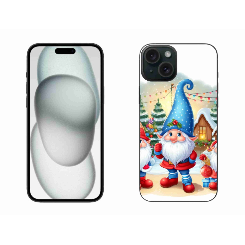 Gelový kryt mmCase na iPhone 15 Plus - vánoční skřítci