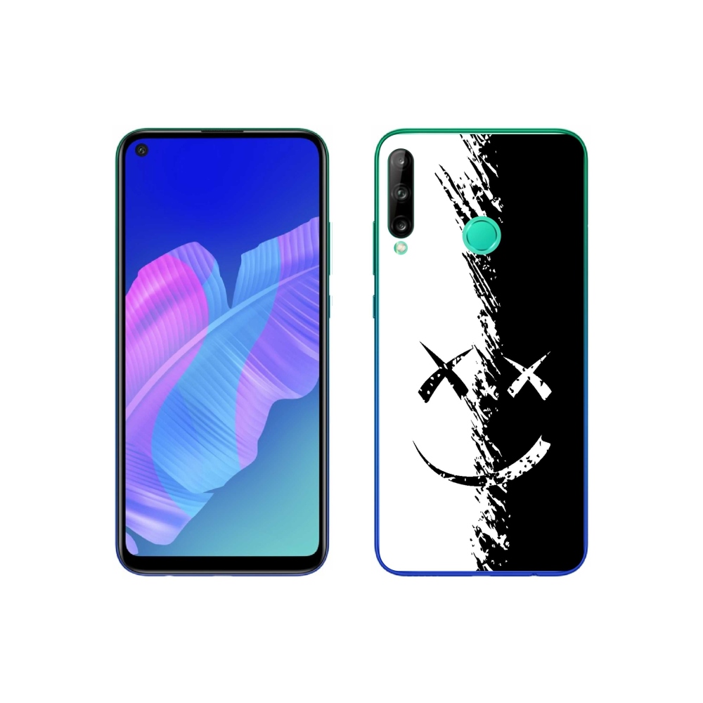 Gelový kryt mmCase na Huawei P40 Lite E - černobílý smajlík