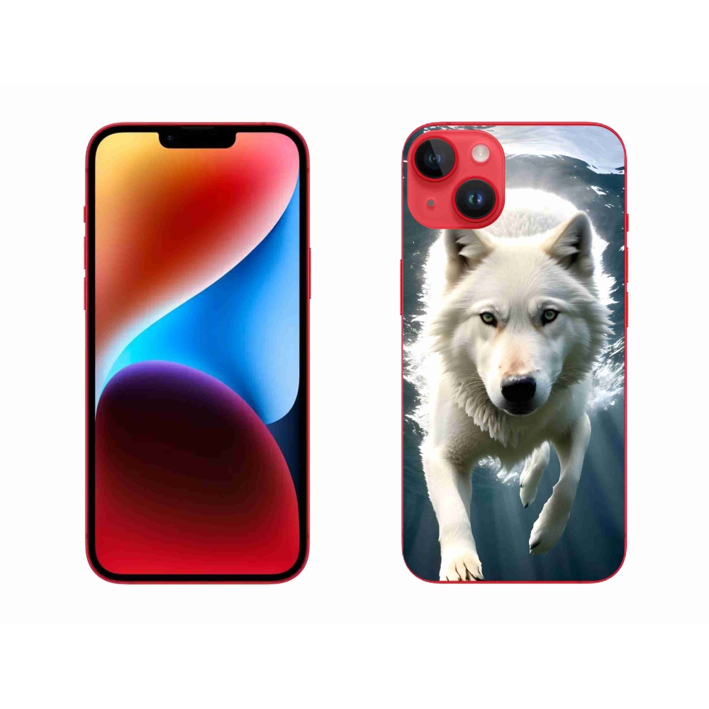 Gelový kryt mmCase na iPhone 14 Plus - bílý vlk