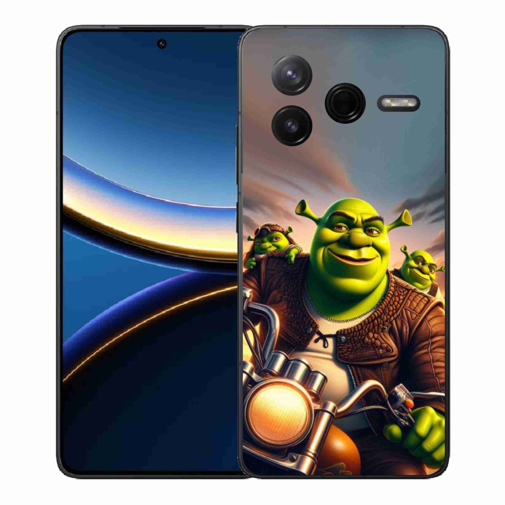 Gelový kryt mmCase na Xiaomi Poco F7 Pro - shrek na motorce