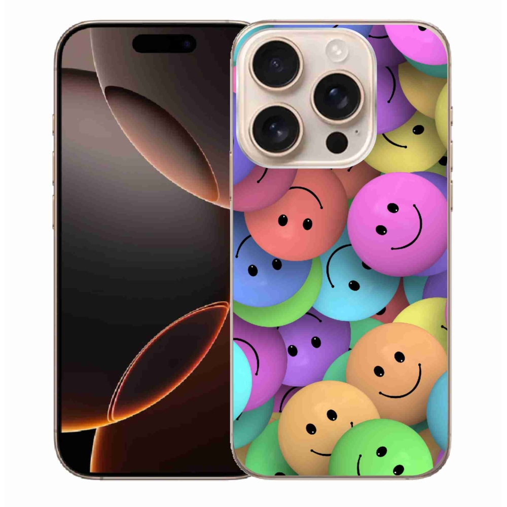 Gelový kryt mmCase na iPhone 16 Pro Max - barevní smajlíci