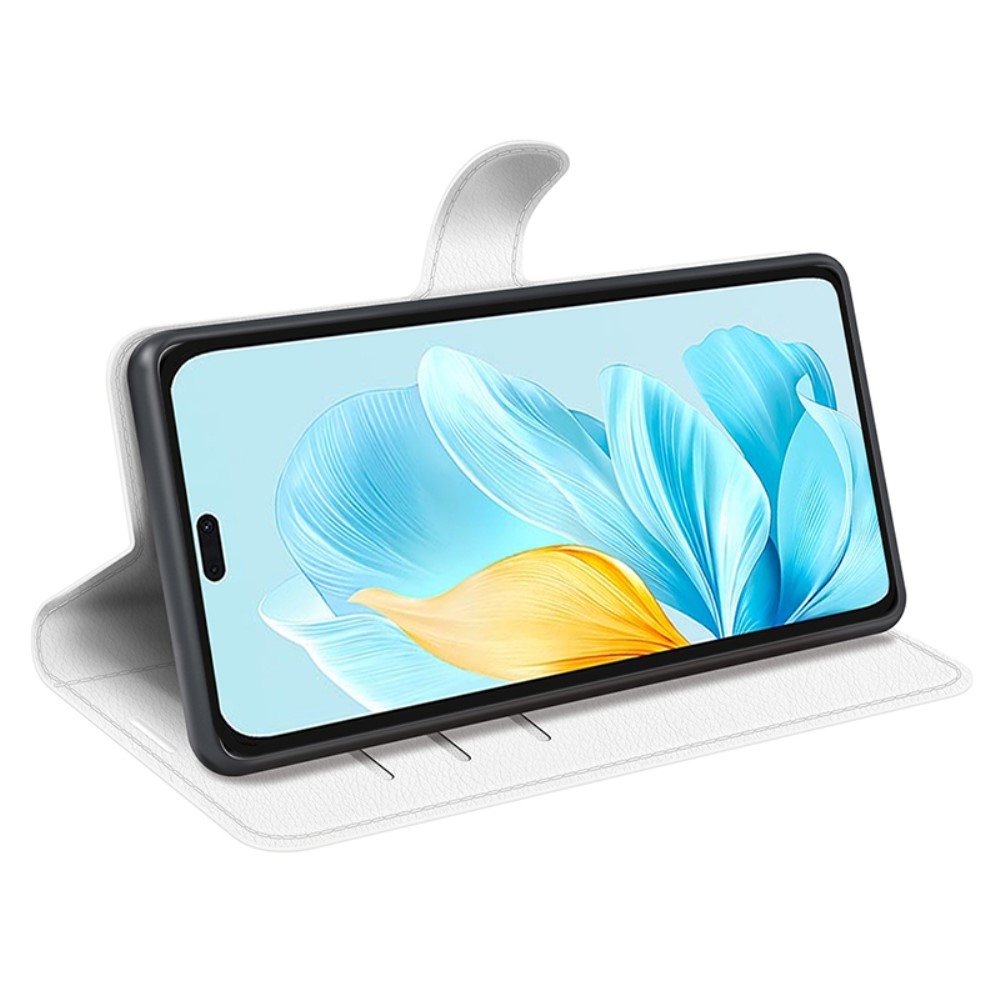 Litchi knížkové pouzdro na Honor 200 Lite 5G - bílé