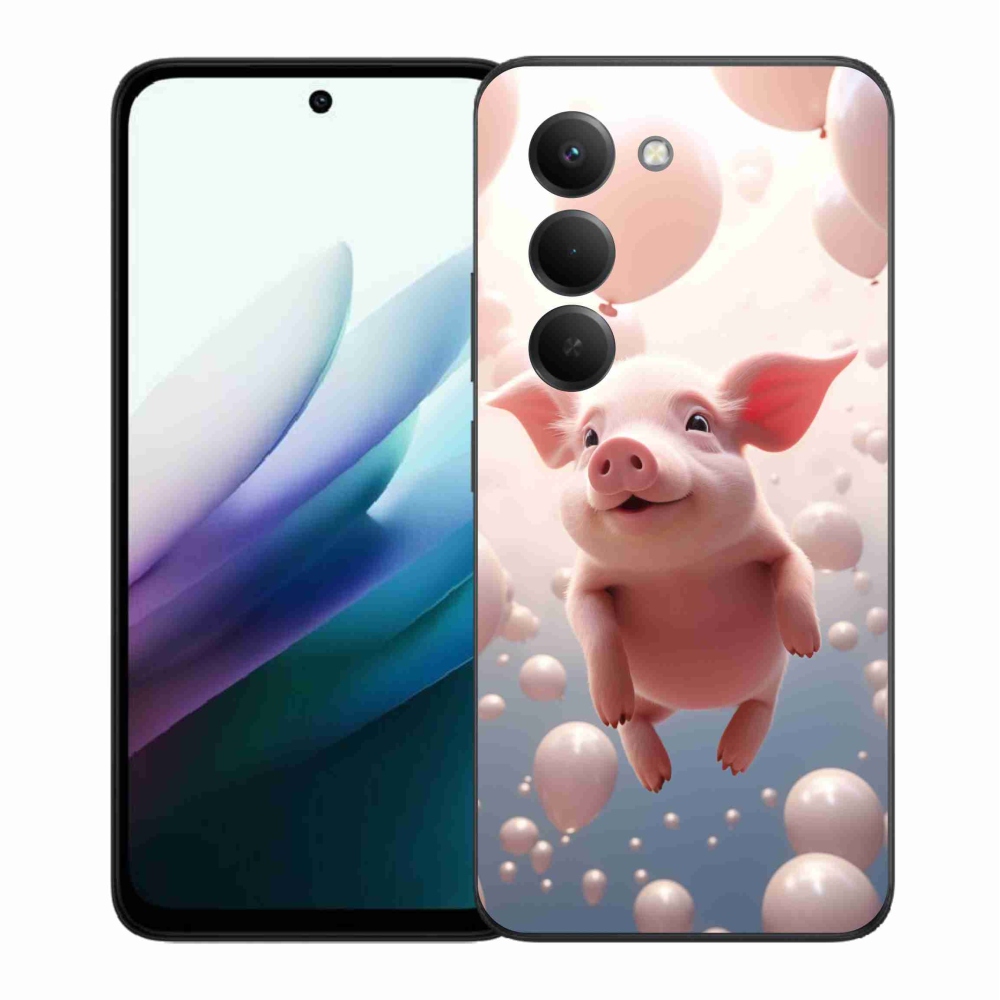 Gelový kryt mmCase na Xiaomi Redmi 15 4G/5G (171mm) - prasátko s balónky
