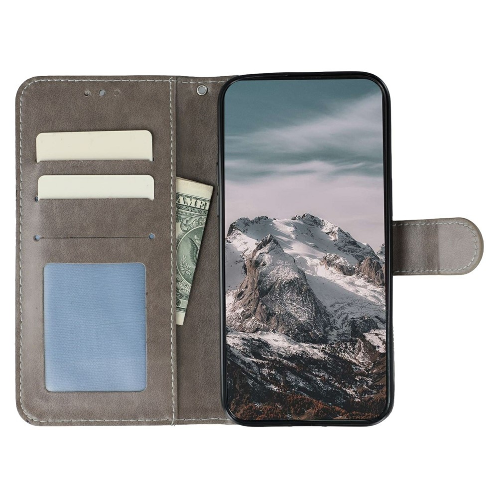Mandala knížkové pouzdro na Xiaomi Redmi 15 5G - šedé