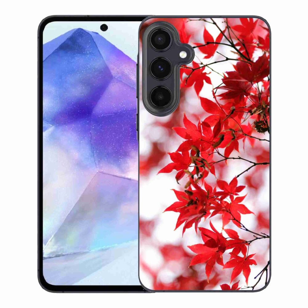 Gelový kryt mmCase na Samsung Galaxy A55 5G - červené listy