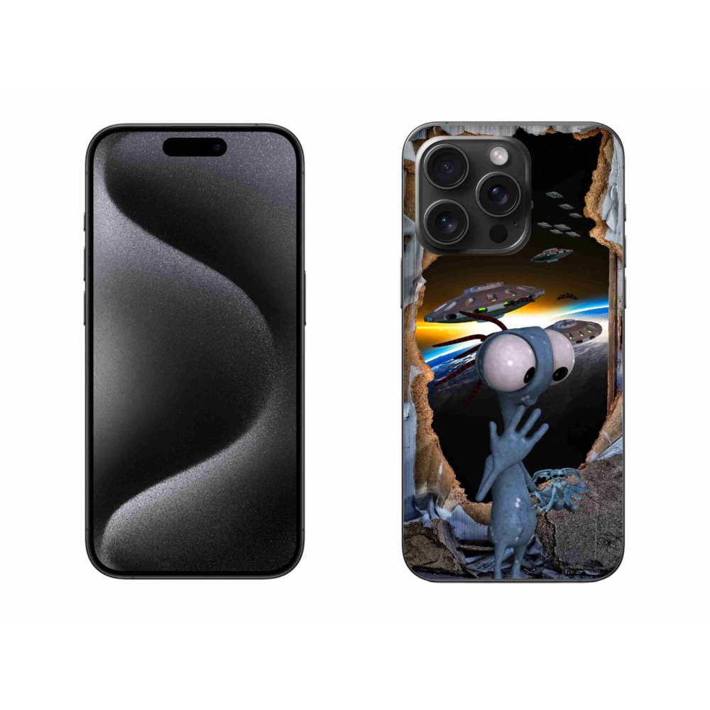Gelový kryt mmCase na iPhone 15 Pro Max - mimozemšťan