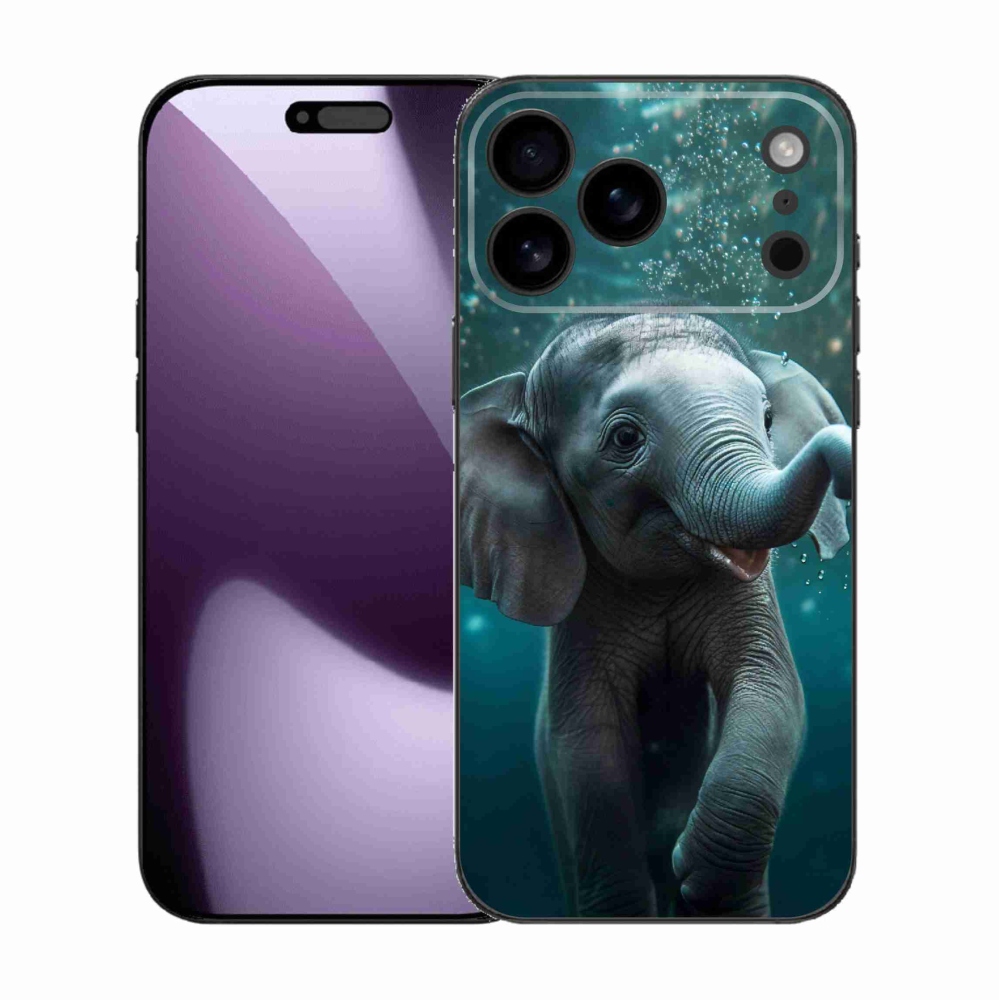 Gelový kryt mmCase na iPhone 17 Pro Max - slůně pod vodou