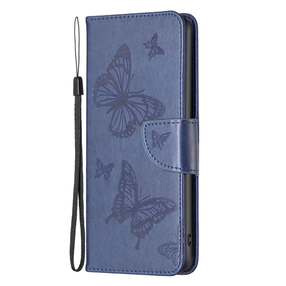 Butterfly knížkové pouzdro na iPhone 15 - modré