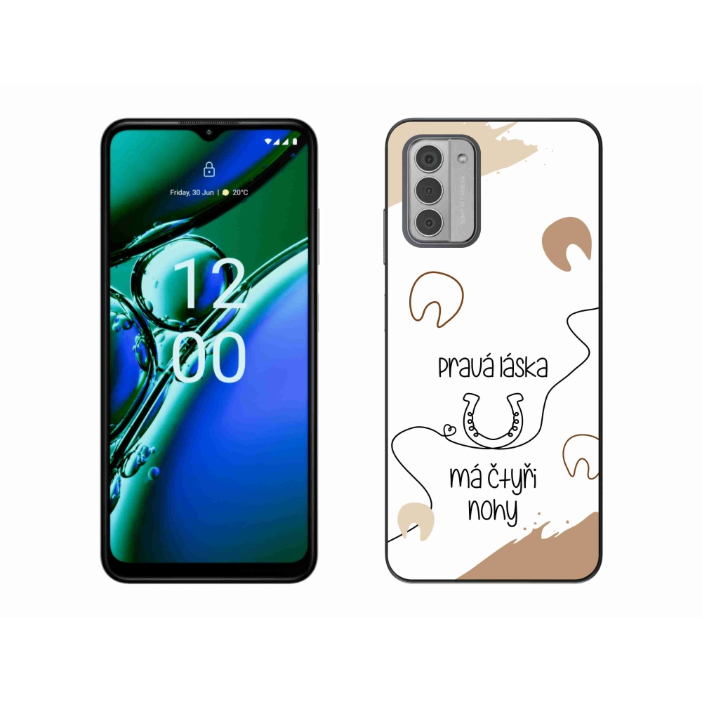 Gelový kryt mmCase na Nokia G42 - koňský motiv bílé pozadí