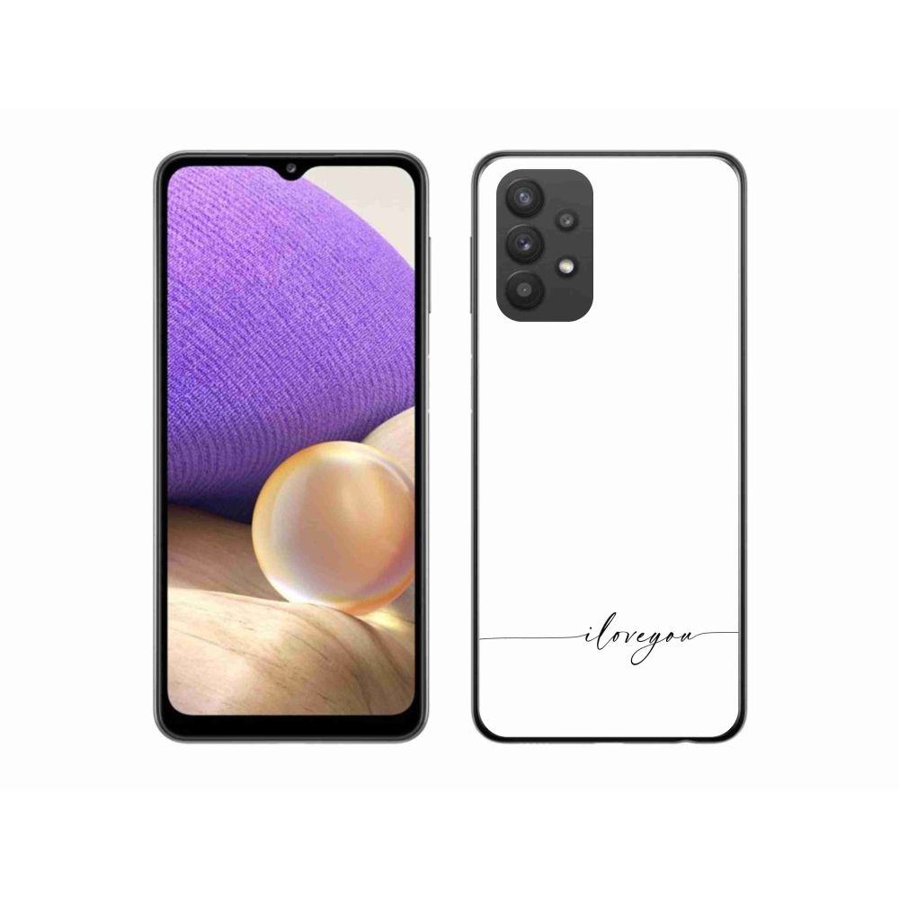 Gelový kryt mmCase na Samsung Galaxy A32 5G - I love you bílé pozadí