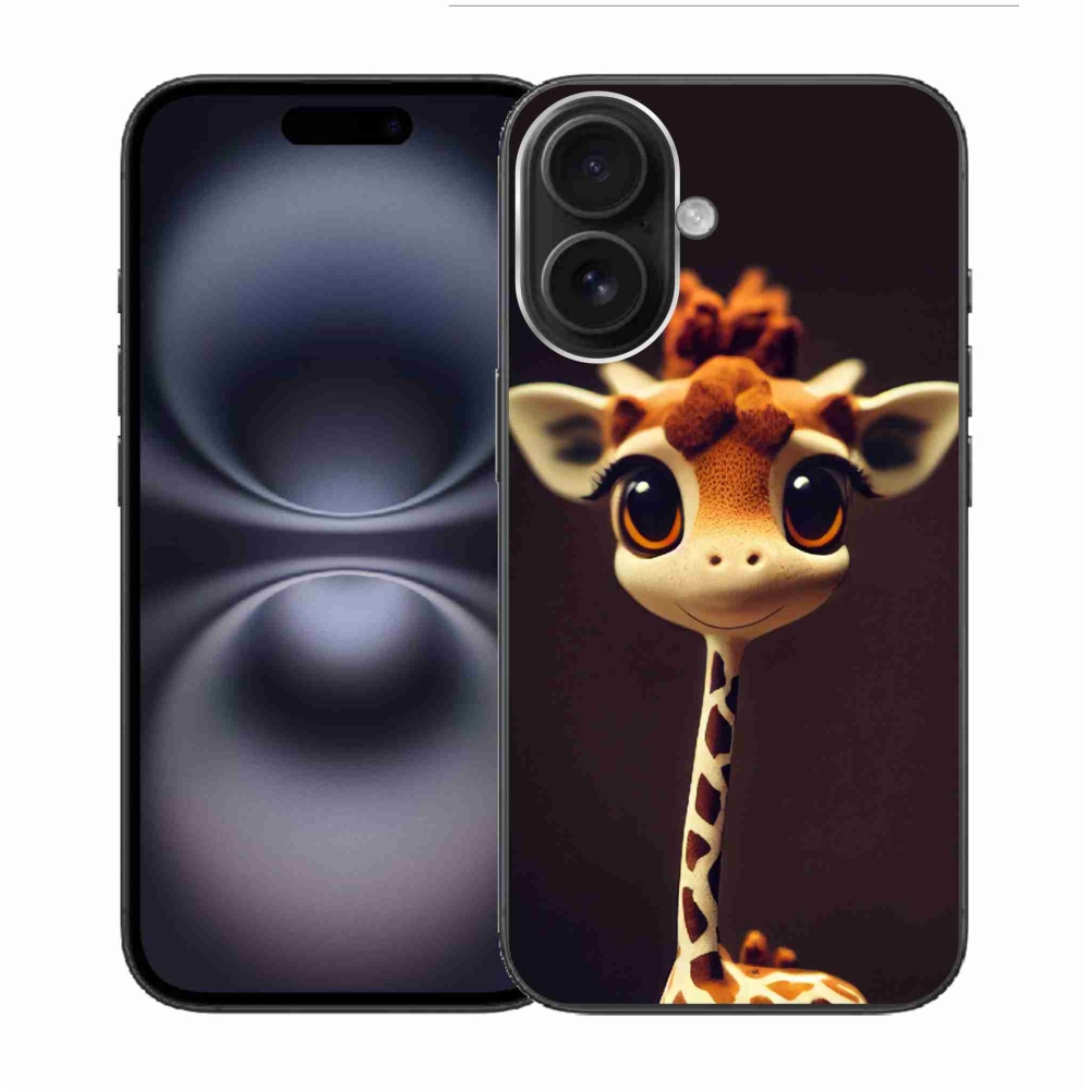 Gelový kryt mmCase na iPhone 16 - malá žirafa