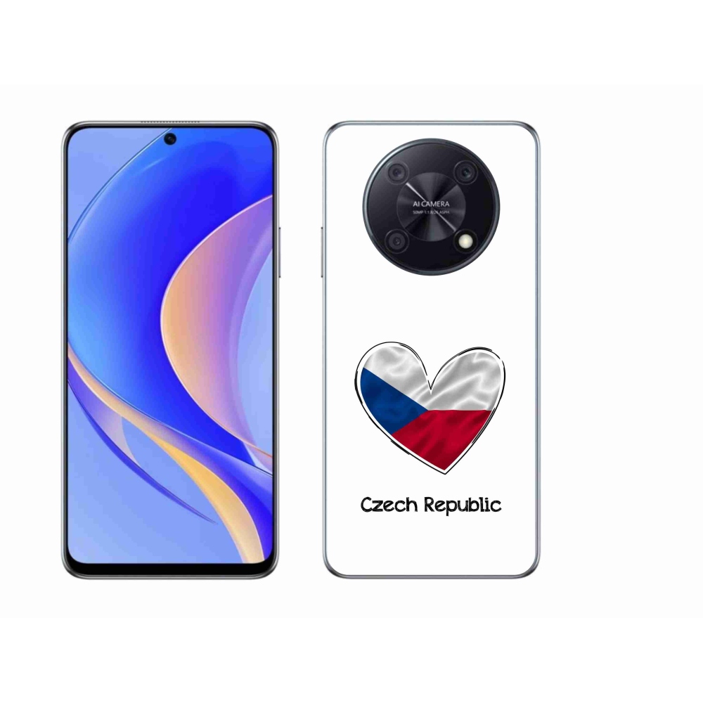 Gelový kryt mmCase na Huawei Nova Y90 - vlajka srdce bílé pozadí