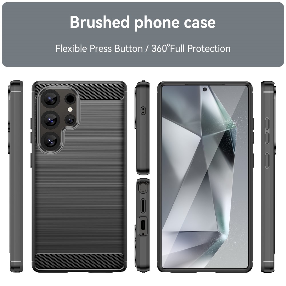 Carbon odolný gelový obal na Samsung Galaxy S25 Ultra - černý