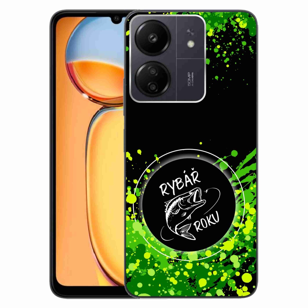 Gelový kryt mmCase na Xiaomi Poco C65/Redmi 13C - rybář roku černé pozadí