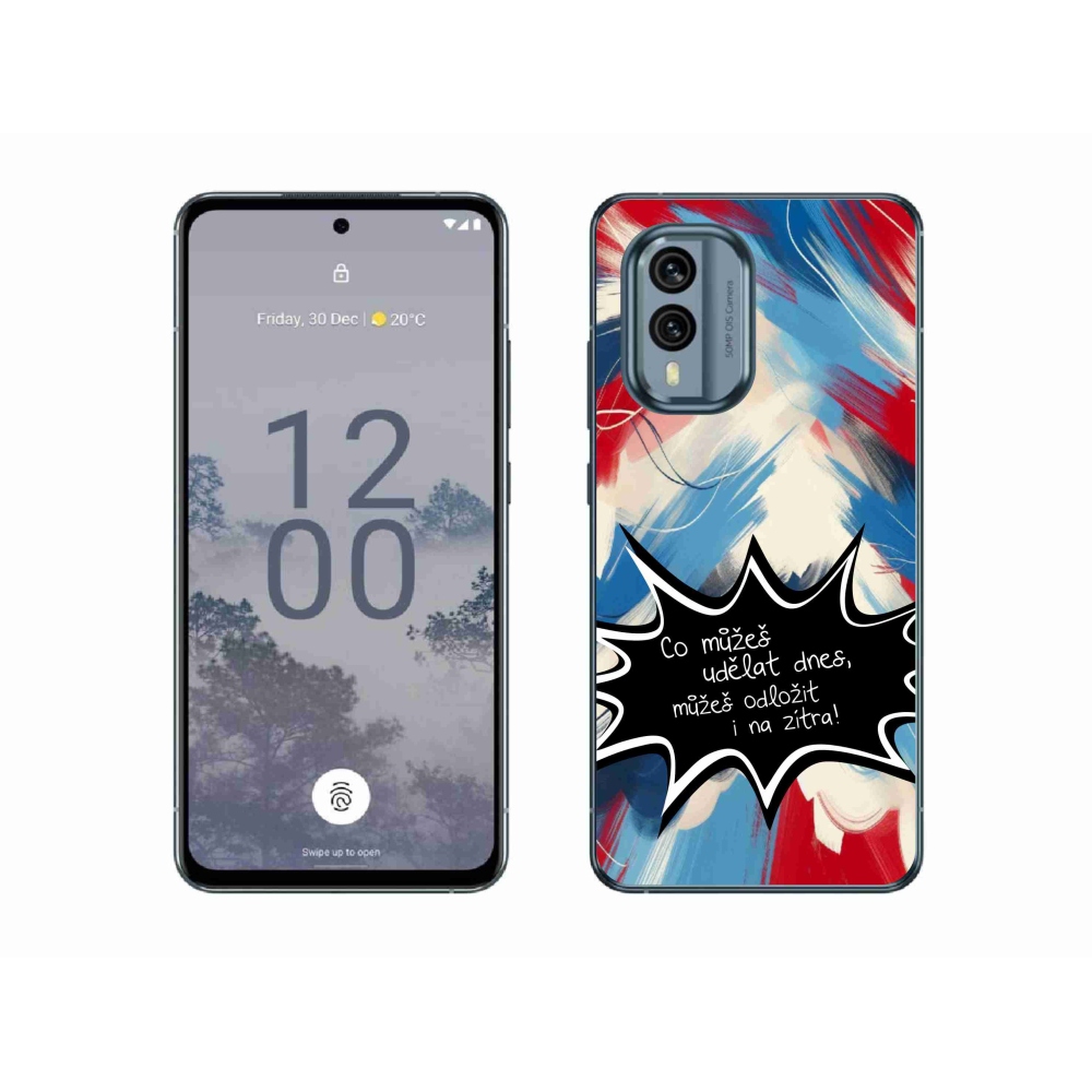 Gelový kryt mmCase na Nokia X30 5G - vtipný text 9 černé pozadí
