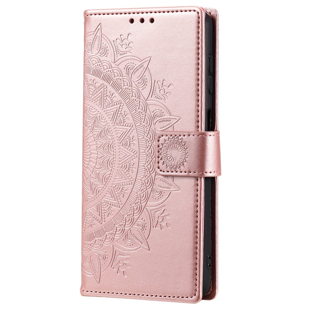 Mandala knížkové pouzdro na Samsung Galaxy S25 Ultra - růžovozlaté