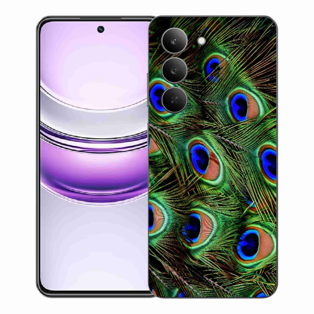 Gelový kryt mmCase na Realme 14x 5G - paví peří